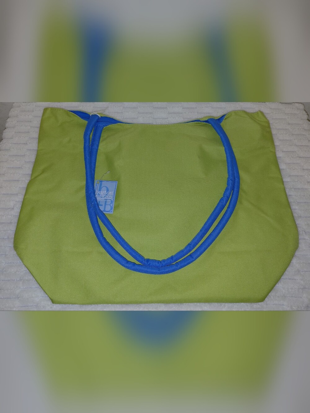 Burton Lime Green Tote with Bright Blue Rope Handles